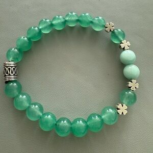 Beautiful Green Adventurine with Silvery Shamrocks